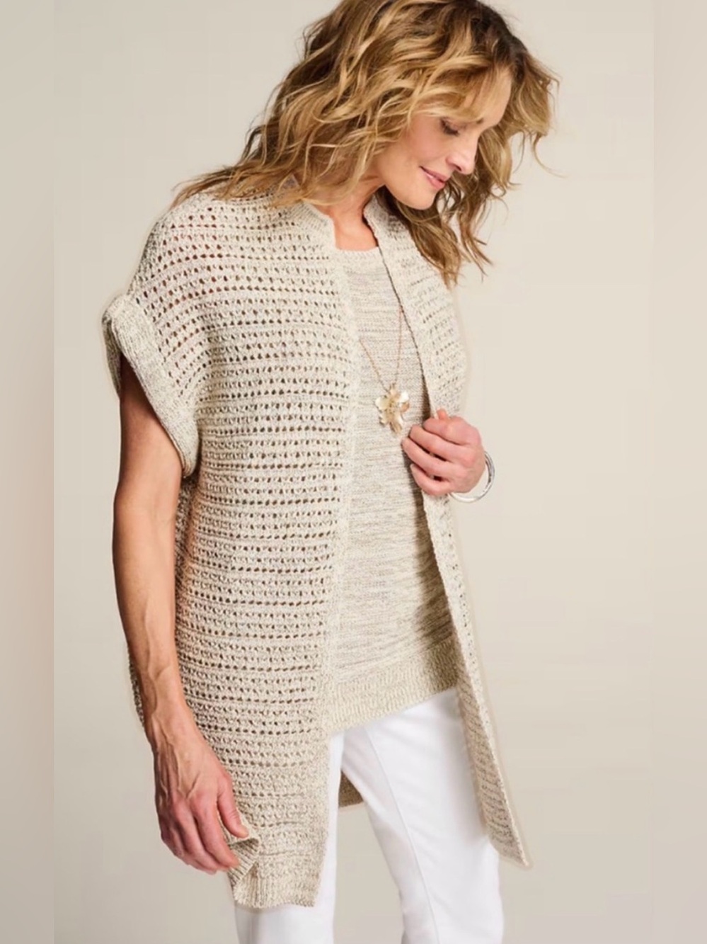 J.Jill Open Knit Gilet (Cardigan)
